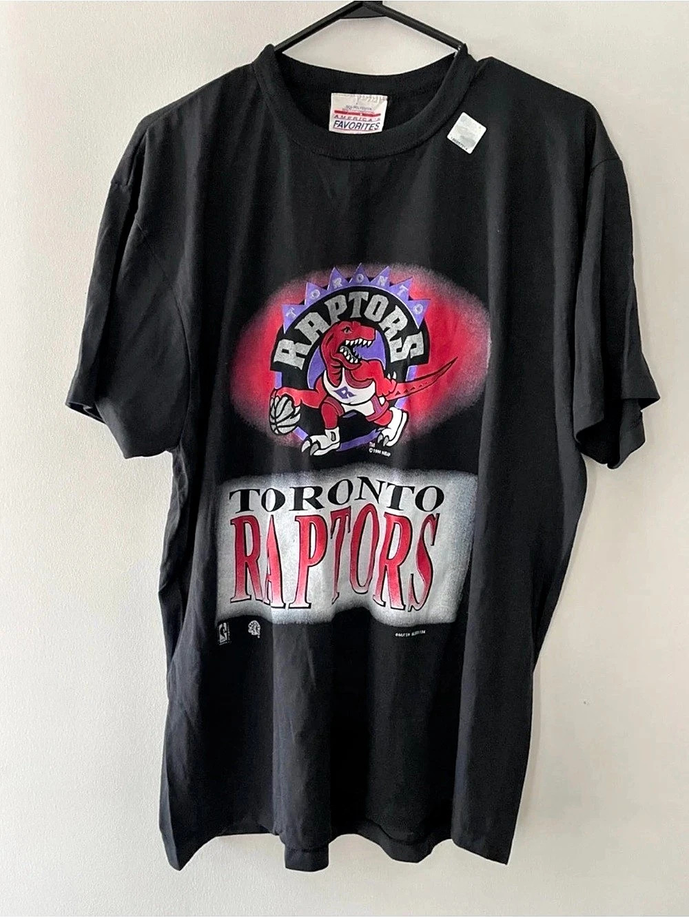 Vintage 1994 Toronto Raptors Logo Spellout Graphic T-shirt Size XL